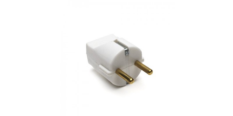 Eлектрически щепсел Шуко, 16А, 250V, бял