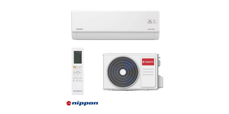 Инверторен климатик Nippon KFR 12 GLORY PRO 12000 BTU – Wi-Fi, A+++ / A++, нагревател на външното тяло Инверторен климатик Nippon KFR 12 GLORY PRO 12000 BTU – Wi-Fi, A+++ / A++, нагревател на външното тяло
